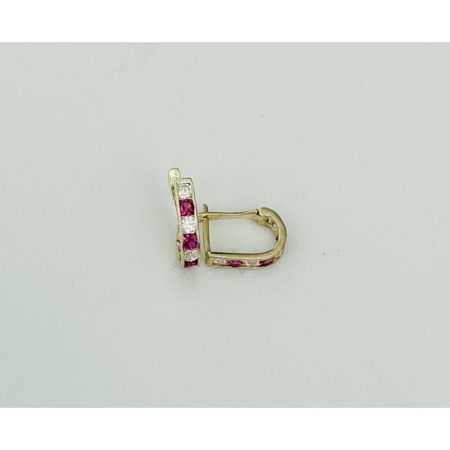 KOLCZYKI CYRKONIE BIAŁO CZERWONE ZAPIĘCIE ANGIELSKIE WYŻSZE