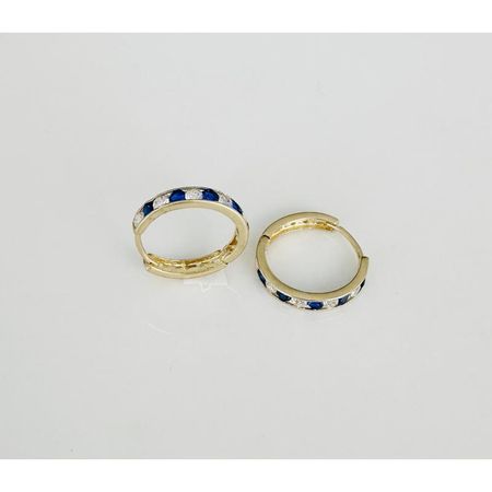 KOLCZYKI CYRKONIE BIAŁO GRANATOWE 1,3CM