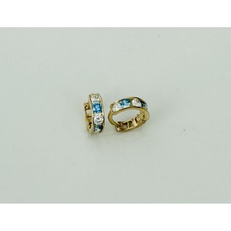 KOLCZYKI CYRKONIE BIAŁO NIEBIESKIE 0,7 CM