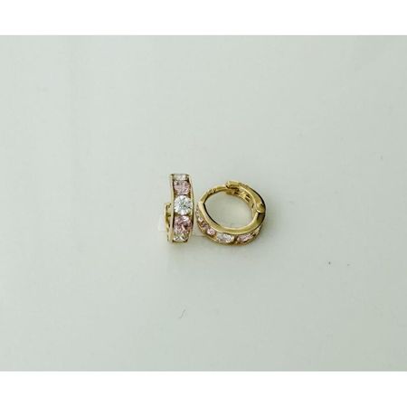 KOLCZYKI CYRKONIE BIAŁO RÓŻOWE 0,7 CM