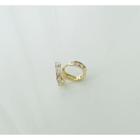 KOLCZYKI CYRKONIE BIAŁO RÓŻOWE 1 CM