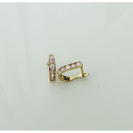 KOLCZYKI CYRKONIE BIAŁO RÓŻOWE ZAPIĘCIE ANGIELSKIE