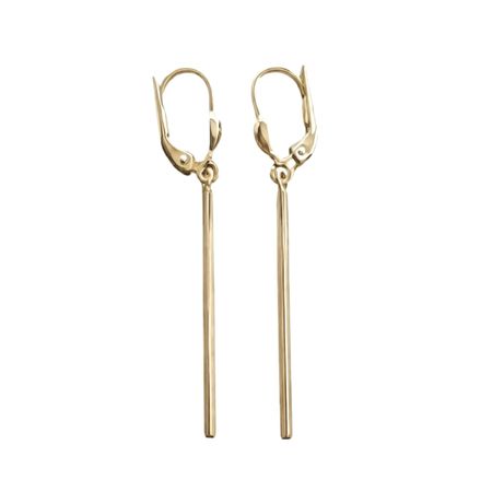 Kolczyki długie słupki, złoto pr. 585, 14K