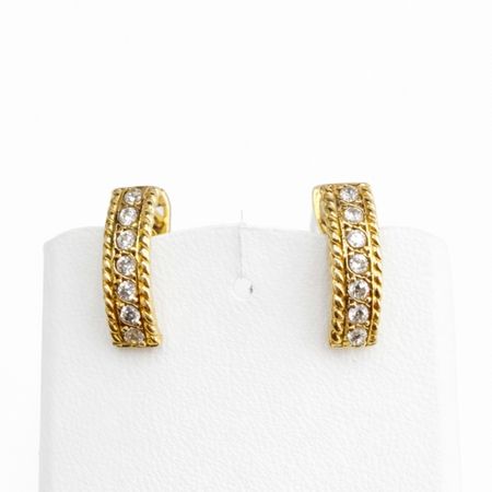 Kolczyki drobne z białymi cyrkoniami ze złota pr. 585, 14K