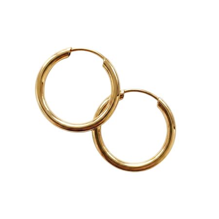 KOLCZYKI KOŁA GŁADKIE O ŚREDNICY 1,5 CM ZE ZŁOTA PR. 585, 14K