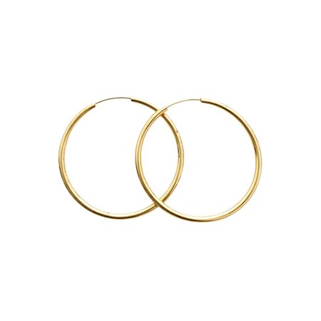 Kolczyki koła gładkie 2,5 cm, złoto pr. 585, 14K