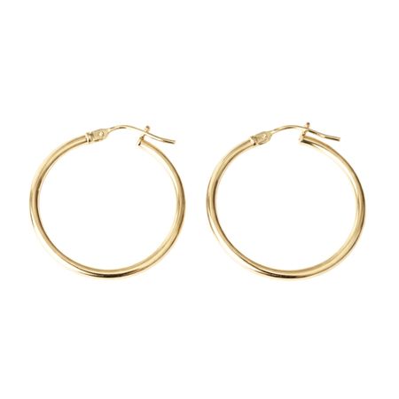 KOLCZYKI KOŁA GŁADKIE O ŚREDNICY 2,5 CM ZE ZŁOTA PR. 585, 14K