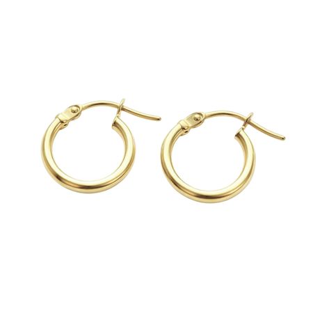 Kolczyki koła małe 1 cm, złoto pr. 585, 14K