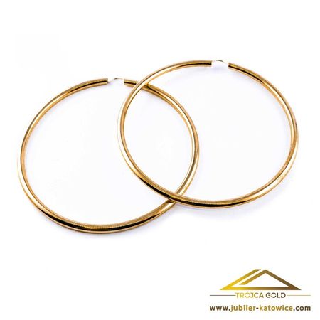 Kolczyki koła, masywne, szerokie ze złota pr. 585, 14k.