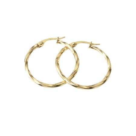 KOLCZYKI KOŁA PLECIONE ZE ZŁOTA PR. 585, 14K