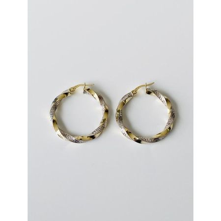 KOLCZYKI KOŁA Z BIAŁEGO I ŻÓŁTEGO ZŁOTA