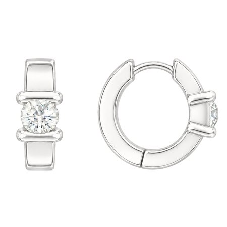 Kolczyki koła z diamentami 0,18 ct z białego złota pr. 585, 14K
