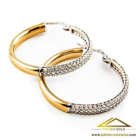 Kolczyki koła złote pr. 585, 14k.