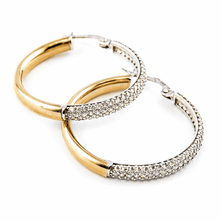 Kolczyki koła złote pr. 585, 14k.