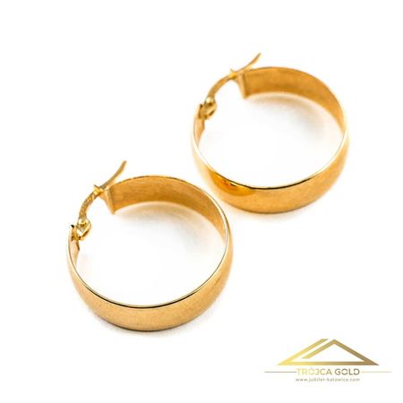 Kolczyki szerokie dmuchane ze złota pr. 585, 14k.