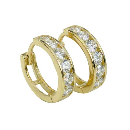 KOLCZYKI Z BIAŁYMI CYRKONIAMI 1 CM