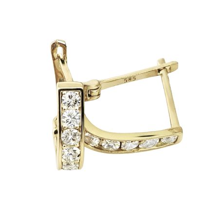 KOLCZYKI Z BIAŁYMI CYRKONIAMI ZAPIĘCIE ANGIELSKIE WYŻSZE