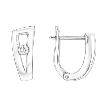 Kolczyki z brylantami 0,09 ct z białego złota pr. 585, 14K