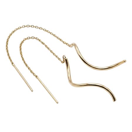 Kolczyki kręcone przeciągane, złoto pr. 585, 14K