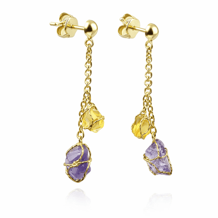 Kolczyki z cyrkonią, złoto pr. 585, 14K