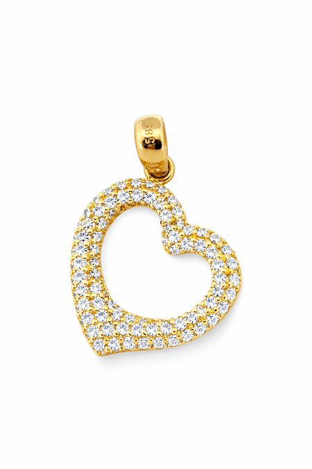 Zawieszka serce z cyrkoniami ze złota pr. 585, 14K