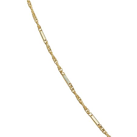 Łańcuszek o splocie singapur z blaszką 1,36g ze złota pr. 585, 14K