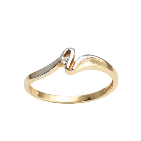 Pierścionek dwukolorowy z cyrkonią ze złota pr. 585, 14K