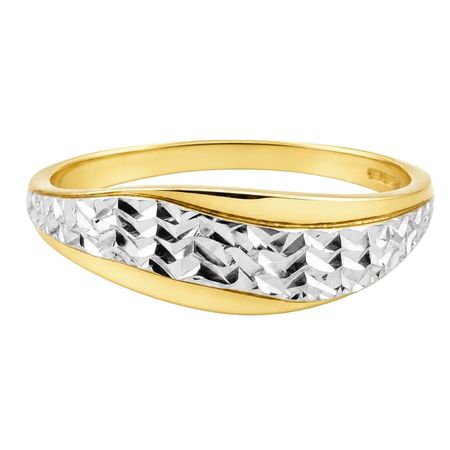 Pierścionek z wzorem 1,37 g z dwukolorowego złota pr. 585, 14K