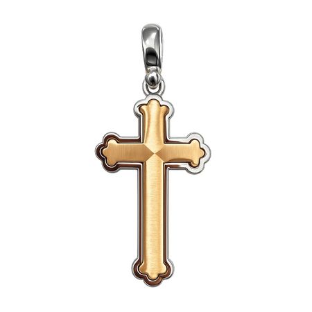 Zawieszka krzyż 4,14 g z dwukolorowego złota pr. 585, 14K