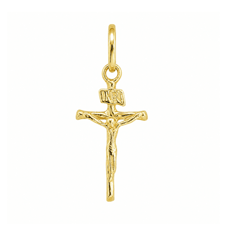 Zawieszka krzyż z Jezusem Chrystusem krucyfiks 0,46 g ze złota pr. 585, 14K