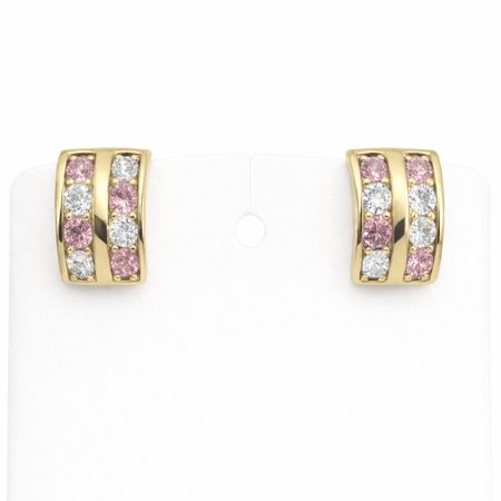 Kolczyki dziecięce z cyrkoniami 1,4 g ze złota pr. 585, 14K