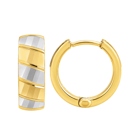 Kolczyki koła 2,18 g z dwukolorowego złota pr. 585, 14K