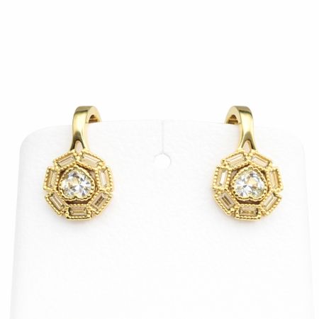 Kolczyki dziecięce z cyrkonią 1,43 g ze złota pr. 585, 14K