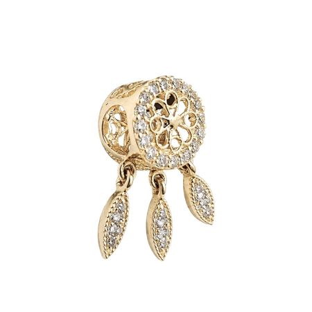 Charms łapacz snów z cyrkoniami 2,74g, ze złota pr. 585, 14K