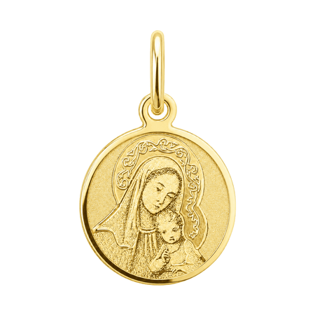 Medalik Matka Boża z Dzieciątkiem Eleusa 0,37 g ze złota pr. 585, 14K