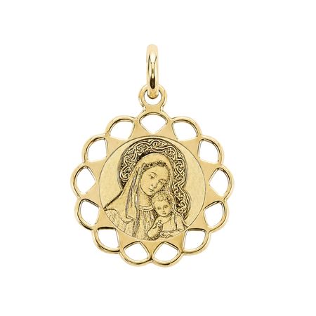 Medalik Matka Boża z Dzieciątkiem 0,50 g ze złota pr. 585, 14K