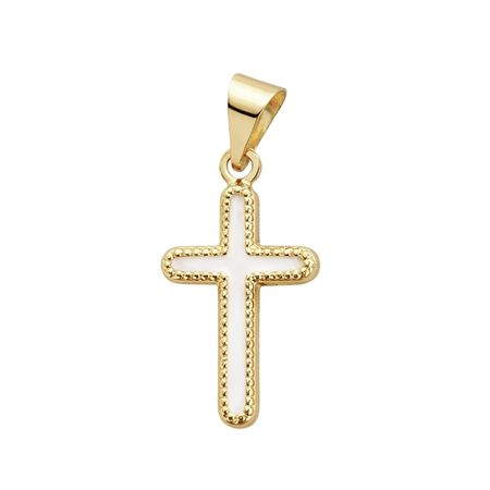 Zawieszka krzyż z masą perłową 0,33 g ze złota pr. 585, 14K