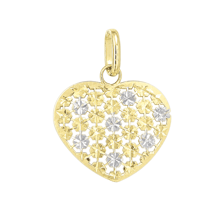 Zawieszka serce 0,96 g z dwukolorowego złota pr. 585, 14K