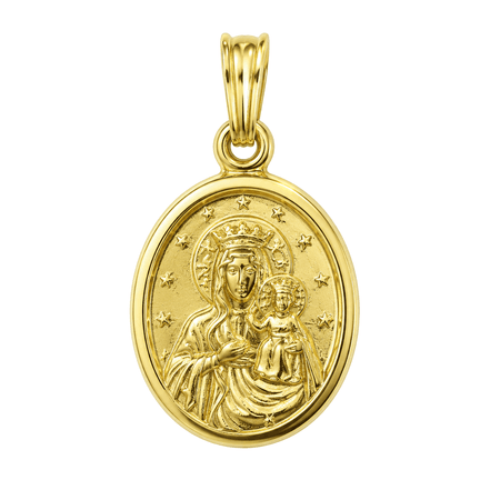 Medalik Matka Boża Częstochowska 2,47 g ze złota pr. 585, 14K