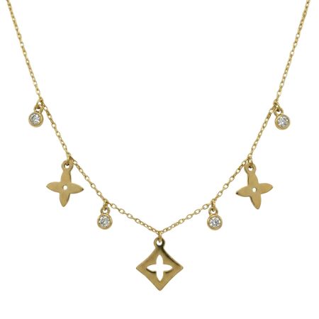 Kwiatki Gwiazdki i Cyrkonie, Celebrytka Złota 14k pr. 585