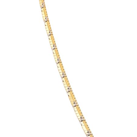 Łańcuszek dwukolorowy o splocie żmijka ze złota pr. 585, 14K