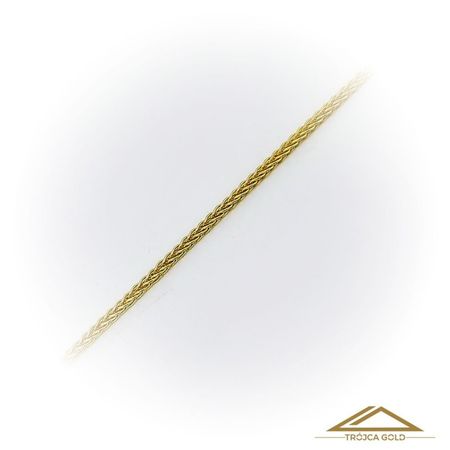 Łańcuszek Lisi ogon, Pleciony, splatany złoty o dł. 42cm