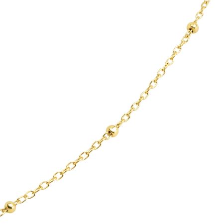 Łańcuszek o splocie ankier z kuleczką ze złota pr. 585, 14K