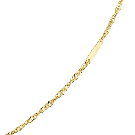 Łańcuszek o splocie singapur z blaszką 1,27 g ze złota pr. 585, 14K