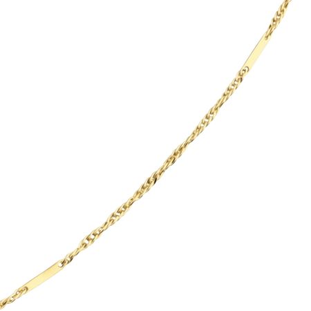 Łańcuszek o splocie singapur z blaszką 45 cm ze złota pr. 585, 14K