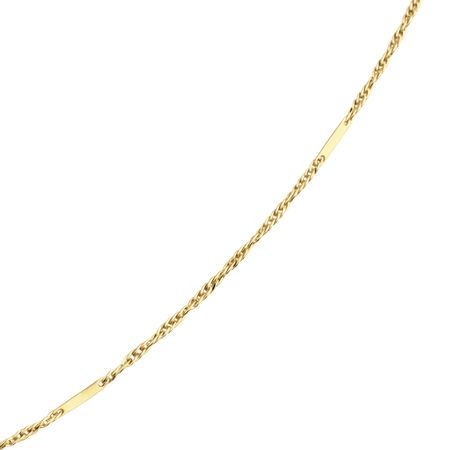 Łańcuszek o splocie singapur z blaszką ze złota pr. 585, 14K