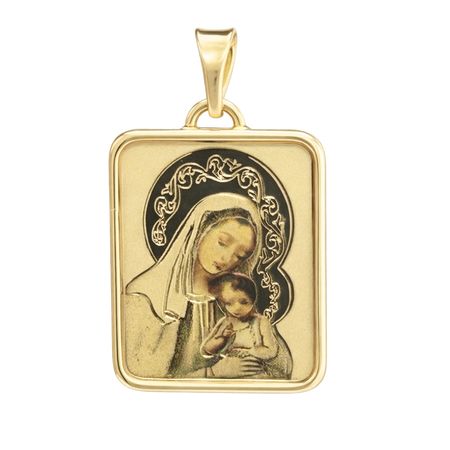 Medalik Matka Boża z Dzieciątkiem 1,26 g ze złota pr. 585, 14K