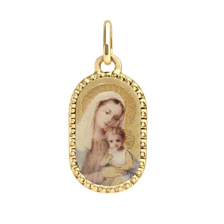 Medalik Matka Boża z Dzieciątkiem Jezus ze złota pr. 585, 14K