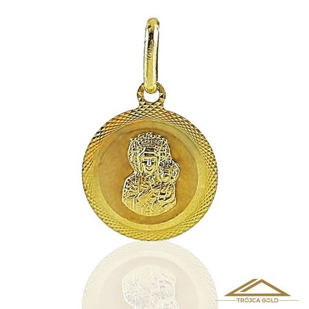MEDALIK, OKRĄGŁY, BOZIA ZE ZŁOTA PR. 585