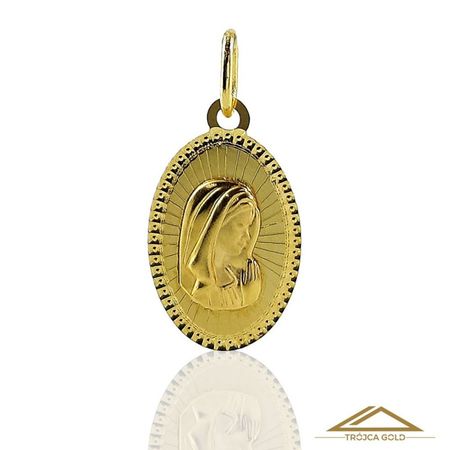 MEDALIK, OWALNY, BOZIA ZE ZŁOTA PR. 585